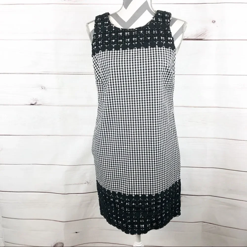 Michael Kors black & white check dress size 4